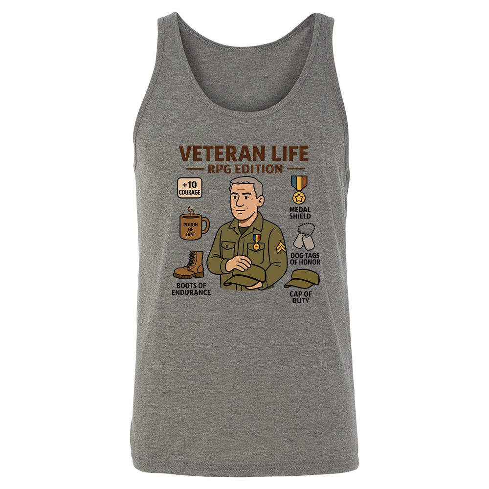Veteran Life RPG Edition Unisex Jersey Tank - Grey Triblend - 2