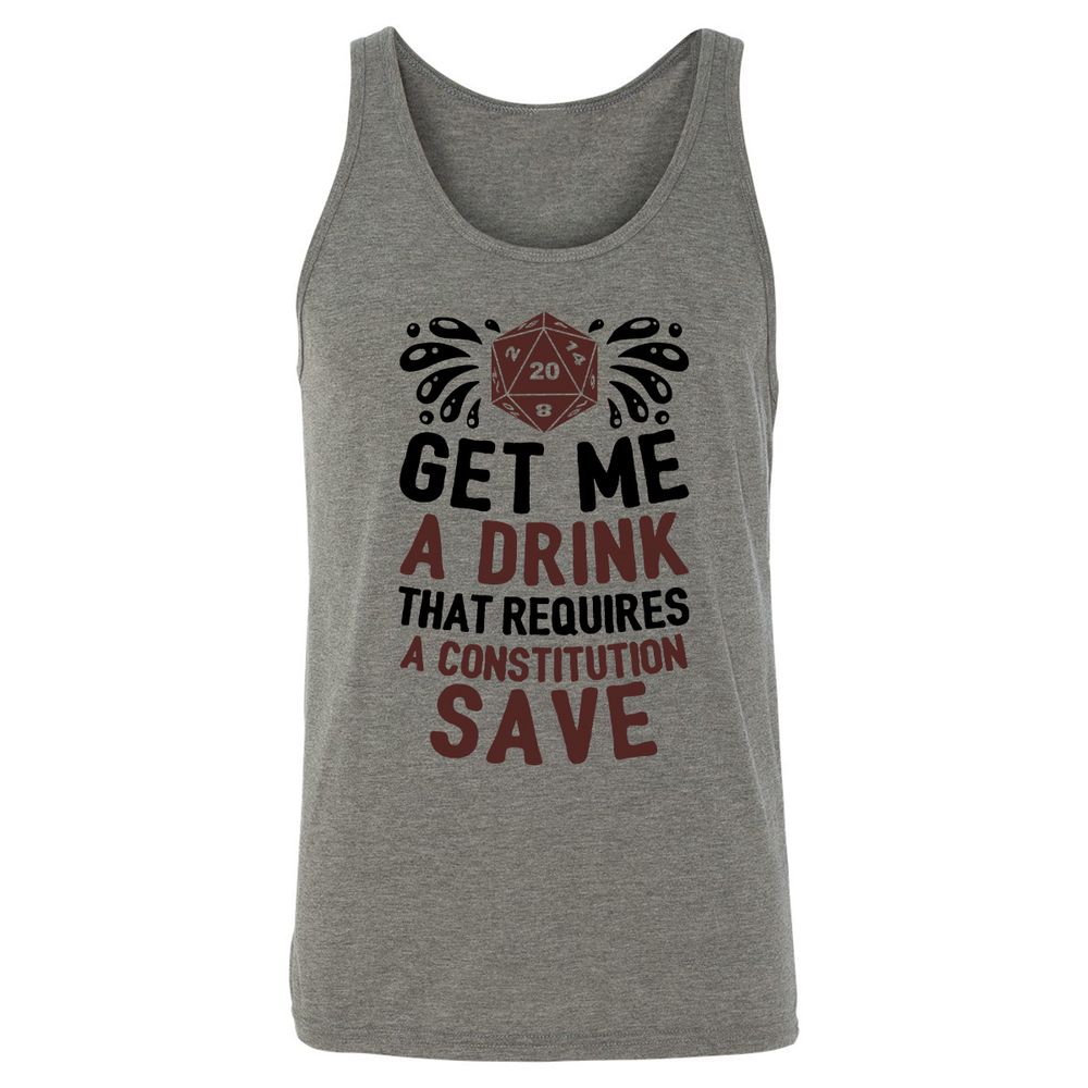 Get Me A Drink Unisex Jersey Tank - Grey Triblend - 2