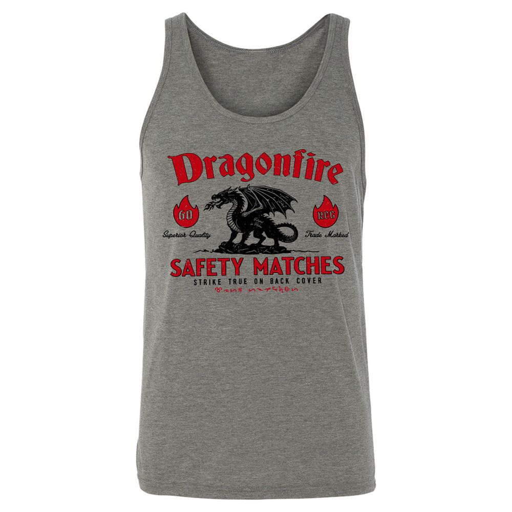 Dragonfire Unisex Jersey Tank - Grey Triblend - 2