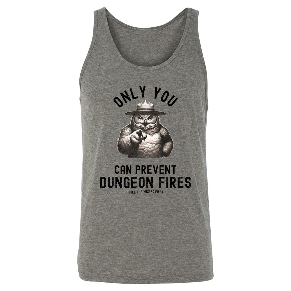 Only You Can Prevent Dungeon Fires Unisex Jersey Tank - Grey Triblend - 2