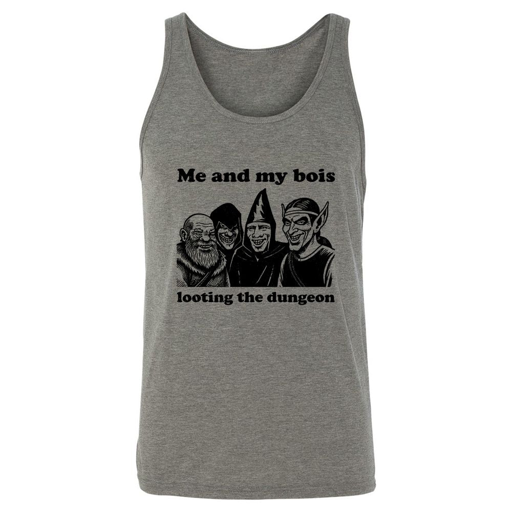 Me and my bois looting the dungeon Unisex Jersey Tank - Grey Triblend - 2