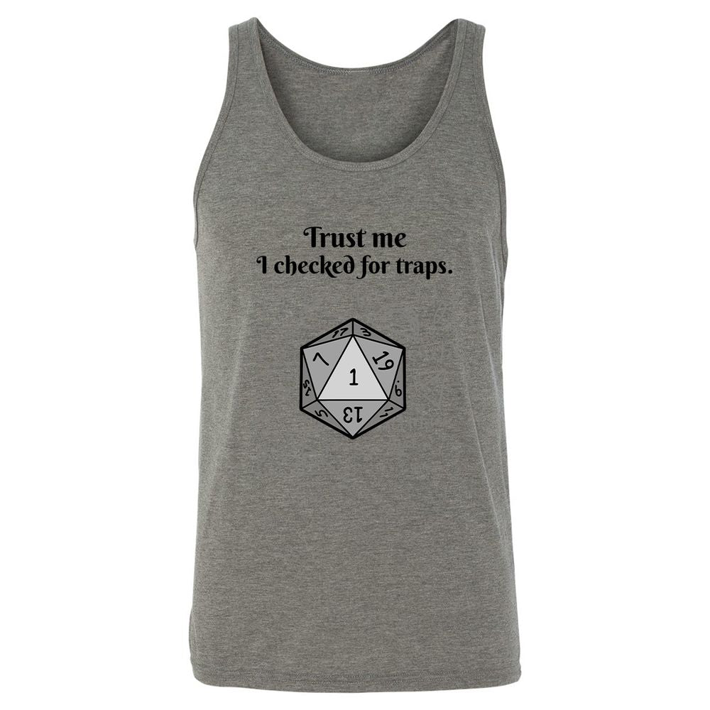 Trust me, I checked for traps. Unisex Jersey Tank - Grey Triblend - 2