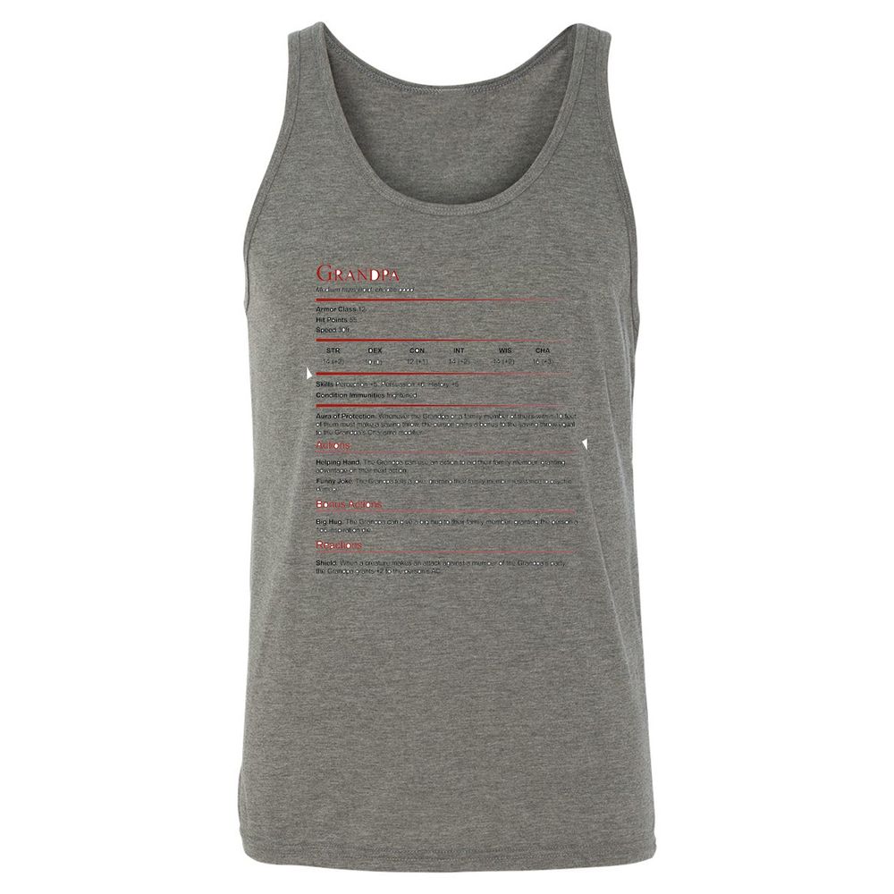 Grandpa Stat Block Unisex Jersey Tank - Grey Triblend - 2