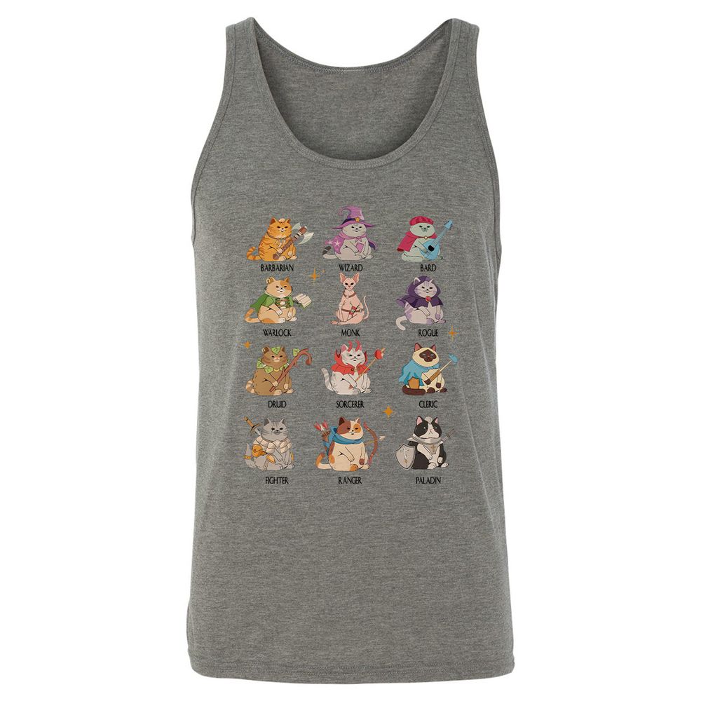 Dungeons And Cats Unisex Jersey Tank - Grey Triblend - 2