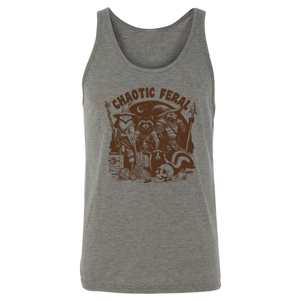 Raccoon Chaotic Feral Unisex Jersey Tank - Grey Triblend - 2