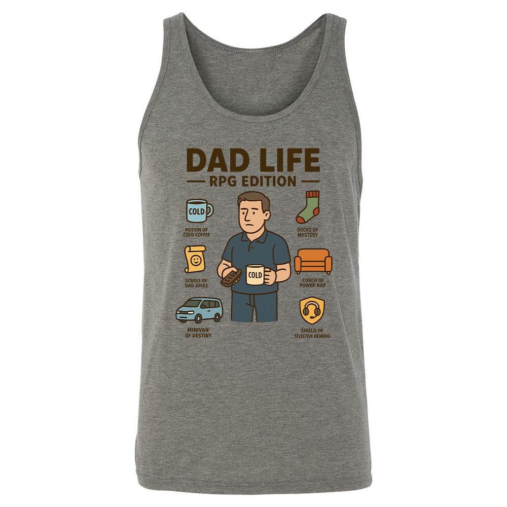 Dad Life RPG Edition Unisex Jersey Tank - Grey Triblend - 2