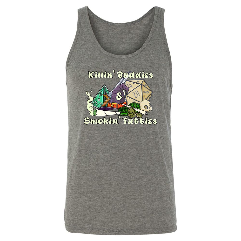 Killin' Baddies Smokin' Fatties Unisex Jersey Tank - Grey Triblend - 2