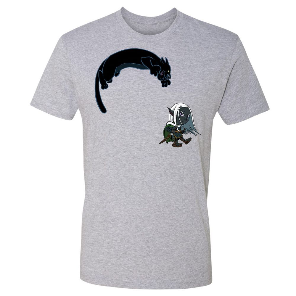 Drizzt and Guenhwyvar Premium Unisex T-Shirt - Heather Grey - 2