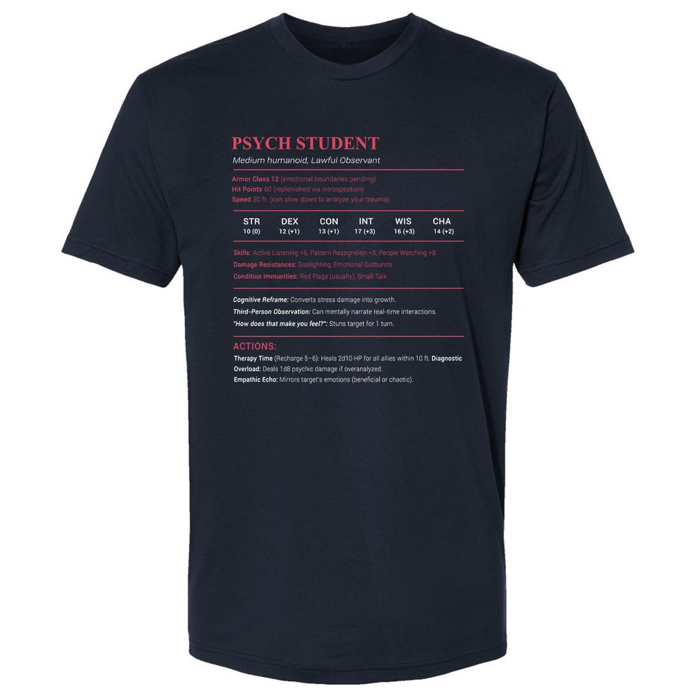 Psych Student Premium Unisex T-Shirt - Midnight Navy - 2