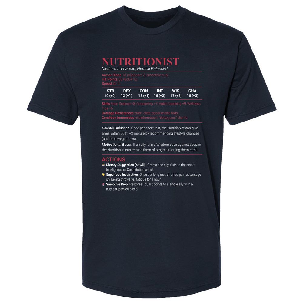 Nutritionist Premium Unisex T-Shirt - Midnight Navy - 2