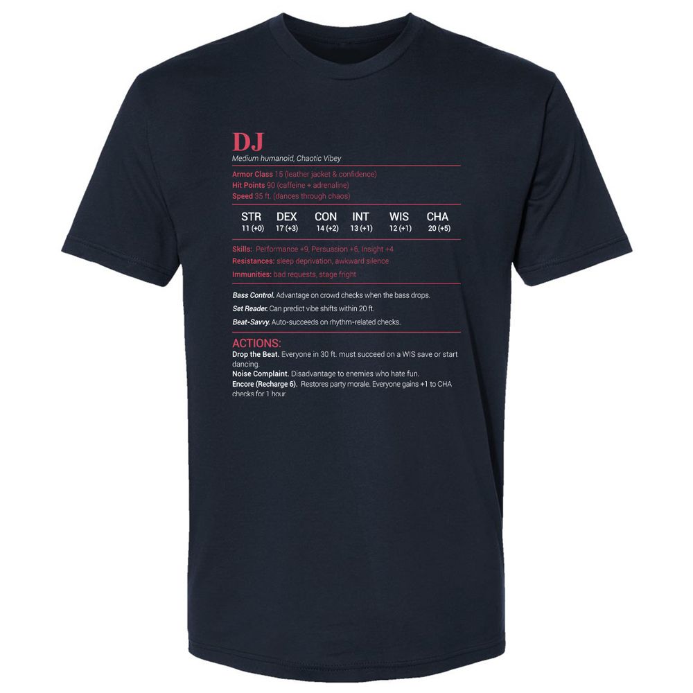 DJ Stats Premium Unisex T-Shirt - Midnight Navy - 2