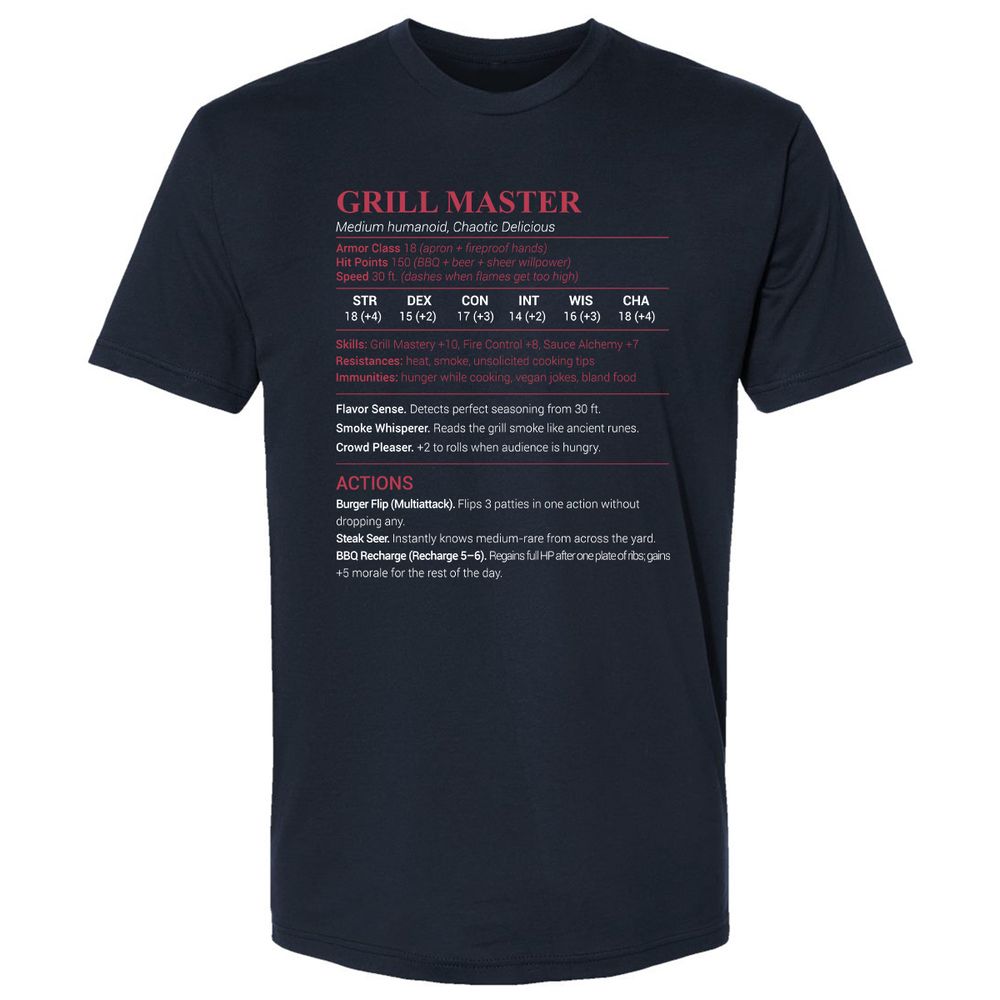 Grill Master Premium Unisex T-Shirt - Midnight Navy - 2