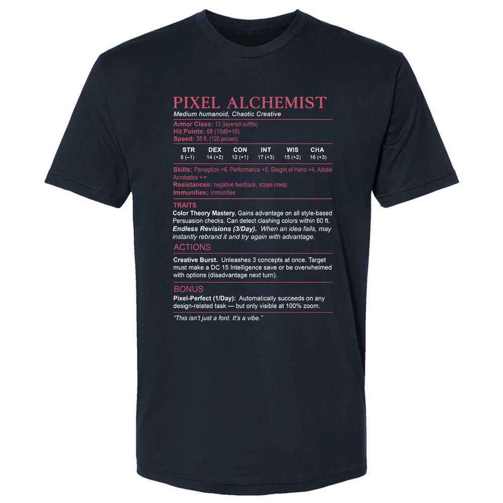 Designer Stats (Pixel Alchemist) Premium Unisex T-Shirt - Midnight Navy - 2