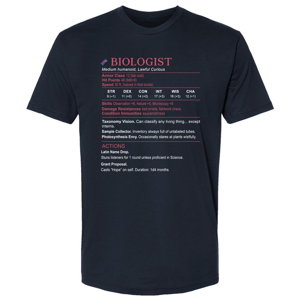 Biologist Stats Premium Unisex T-Shirt - Midnight Navy - 2