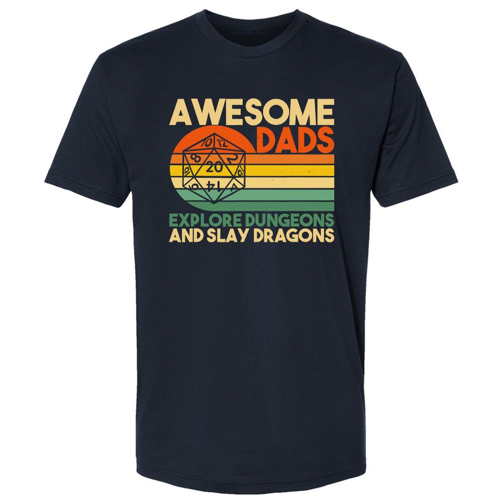 Awesome Dads Explore Dungeons Premium Unisex T-Shirt - Midnight Navy - 2