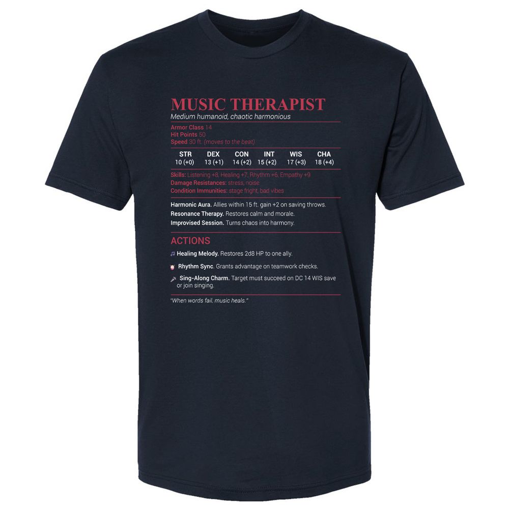 Music Therapist Premium Unisex T-Shirt - Midnight Navy - 2