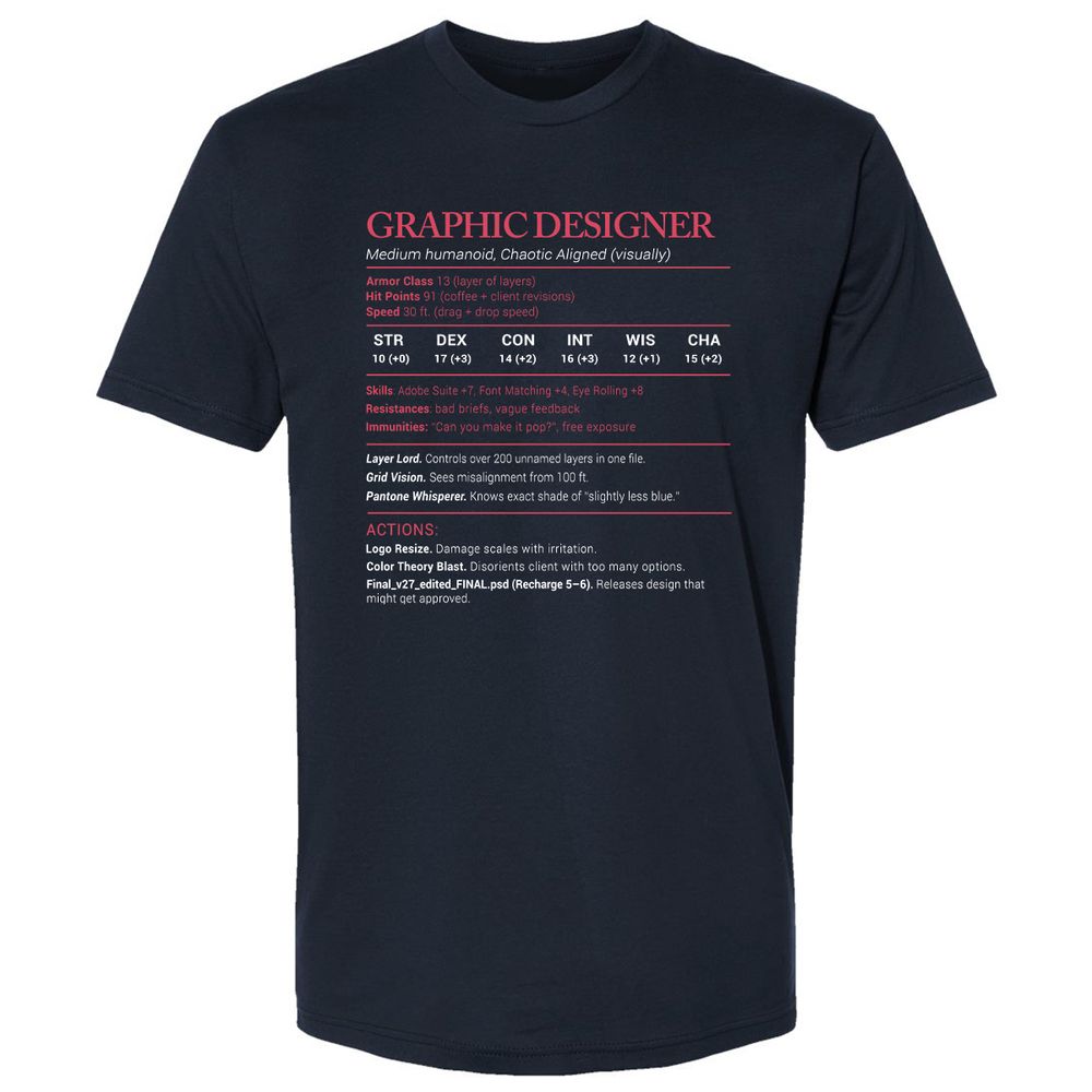 Graphic Designer Stats Premium Unisex T-Shirt - Midnight Navy - 2