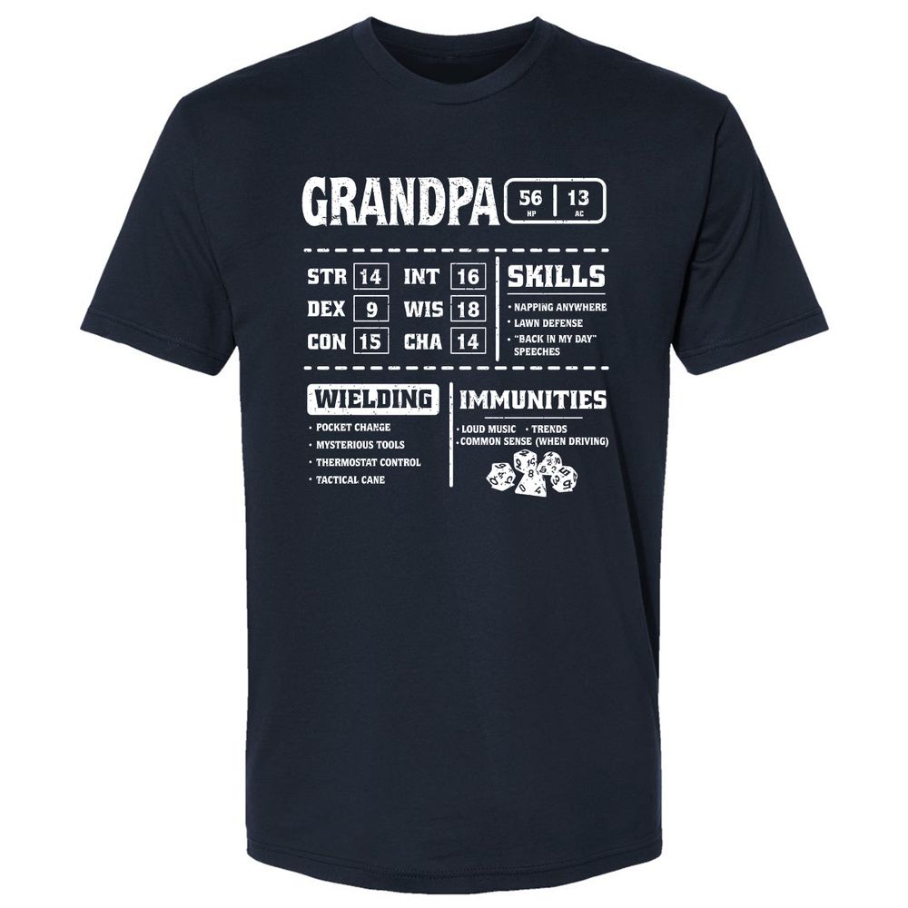 Grandpa Stats 2 Premium Unisex T-Shirt - Midnight Navy - 2