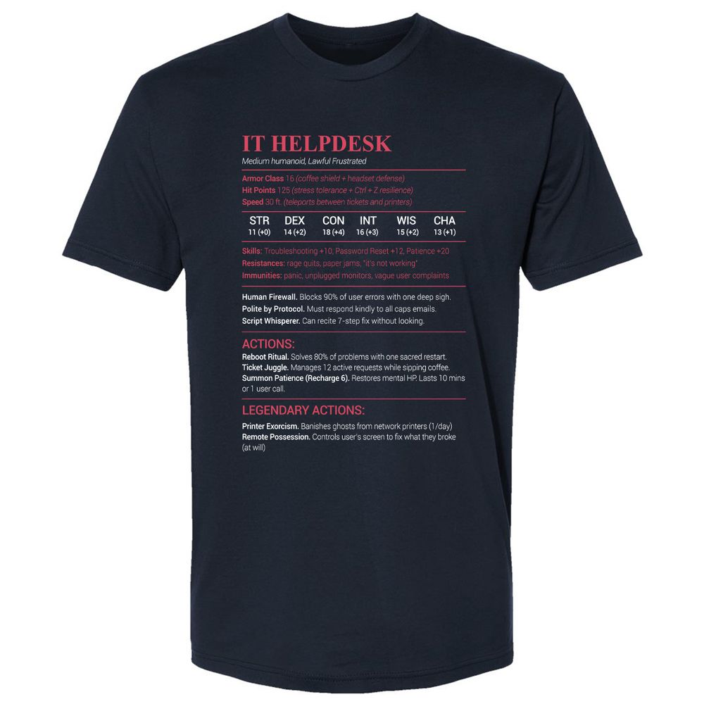 IT Helpdesk Premium Unisex T-Shirt - Midnight Navy - 2