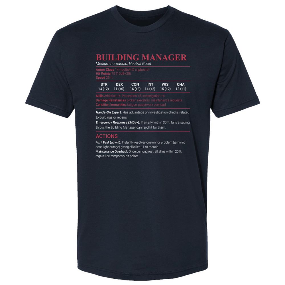 Building Manager Premium Unisex T-Shirt - Midnight Navy - 2