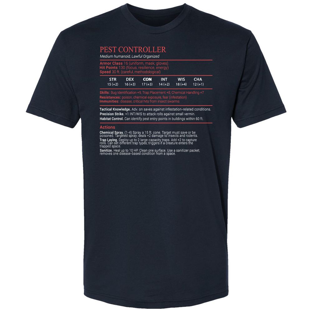 Pest Controller Stats Block - Midnight Navy - 2