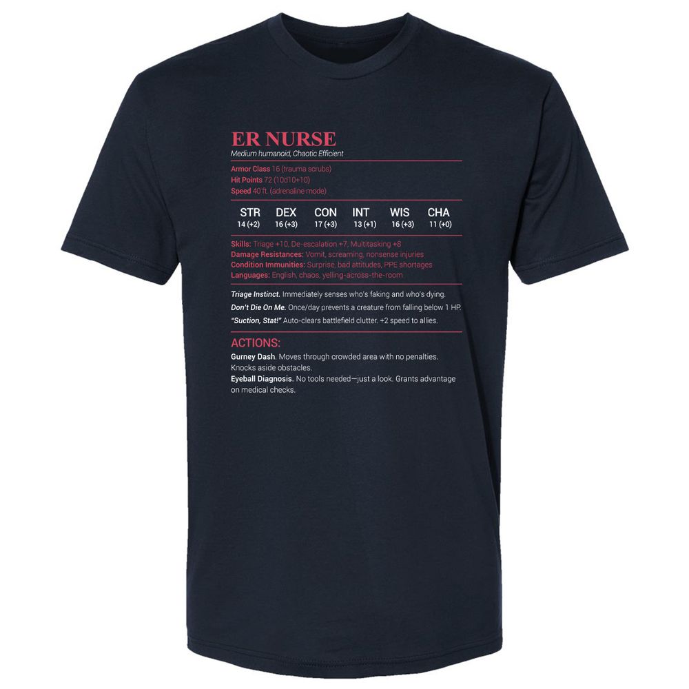 ER Nurse Premium Unisex T-Shirt - Midnight Navy - 2