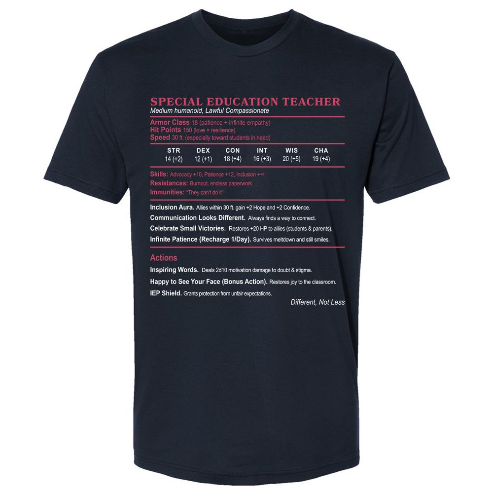 Special Education Teacher Premium Unisex T-Shirt - Midnight Navy - 2