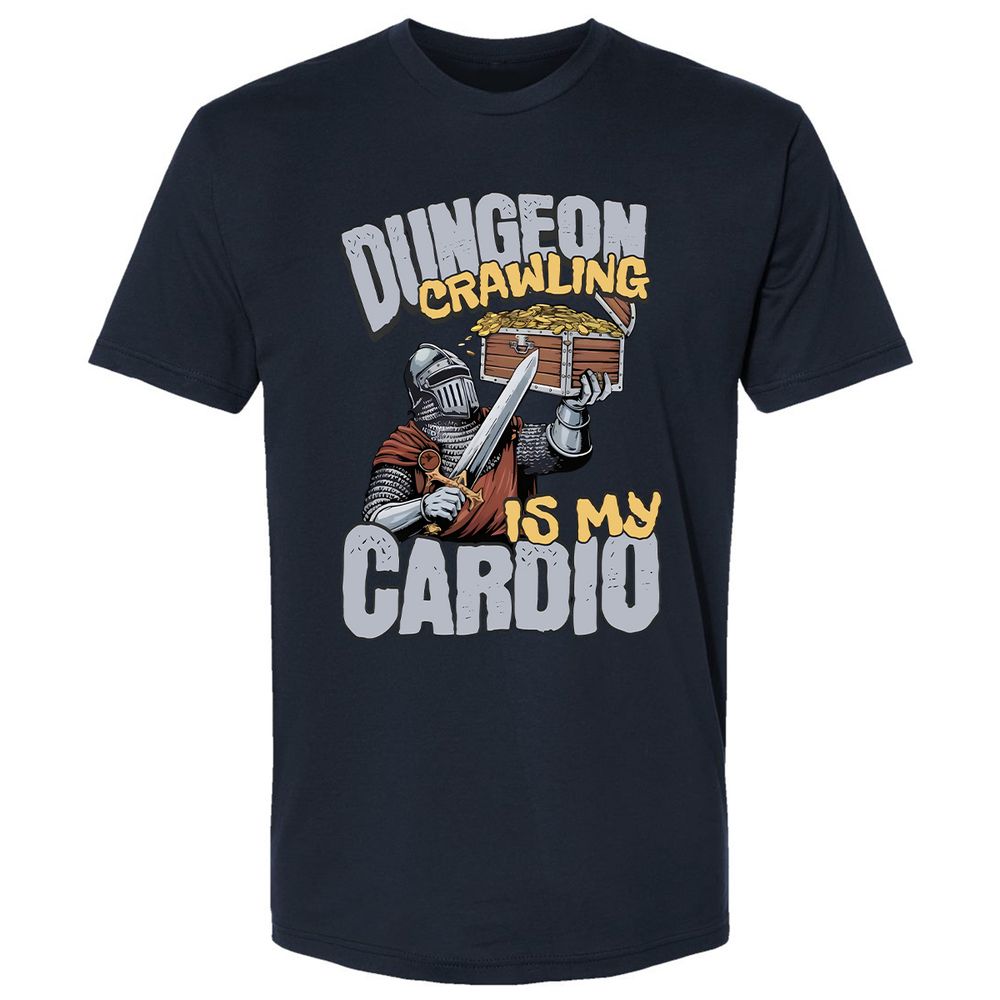 Dungeon Crawling Is My Cardio Premium Unisex T-Shirt - Midnight Navy - 2