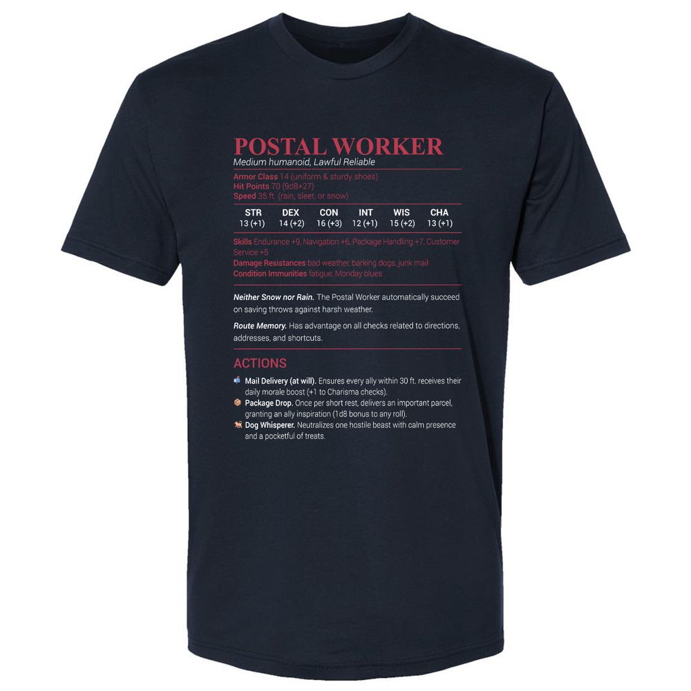 Postal Worker Premium Unisex T-Shirt - Midnight Navy - 2
