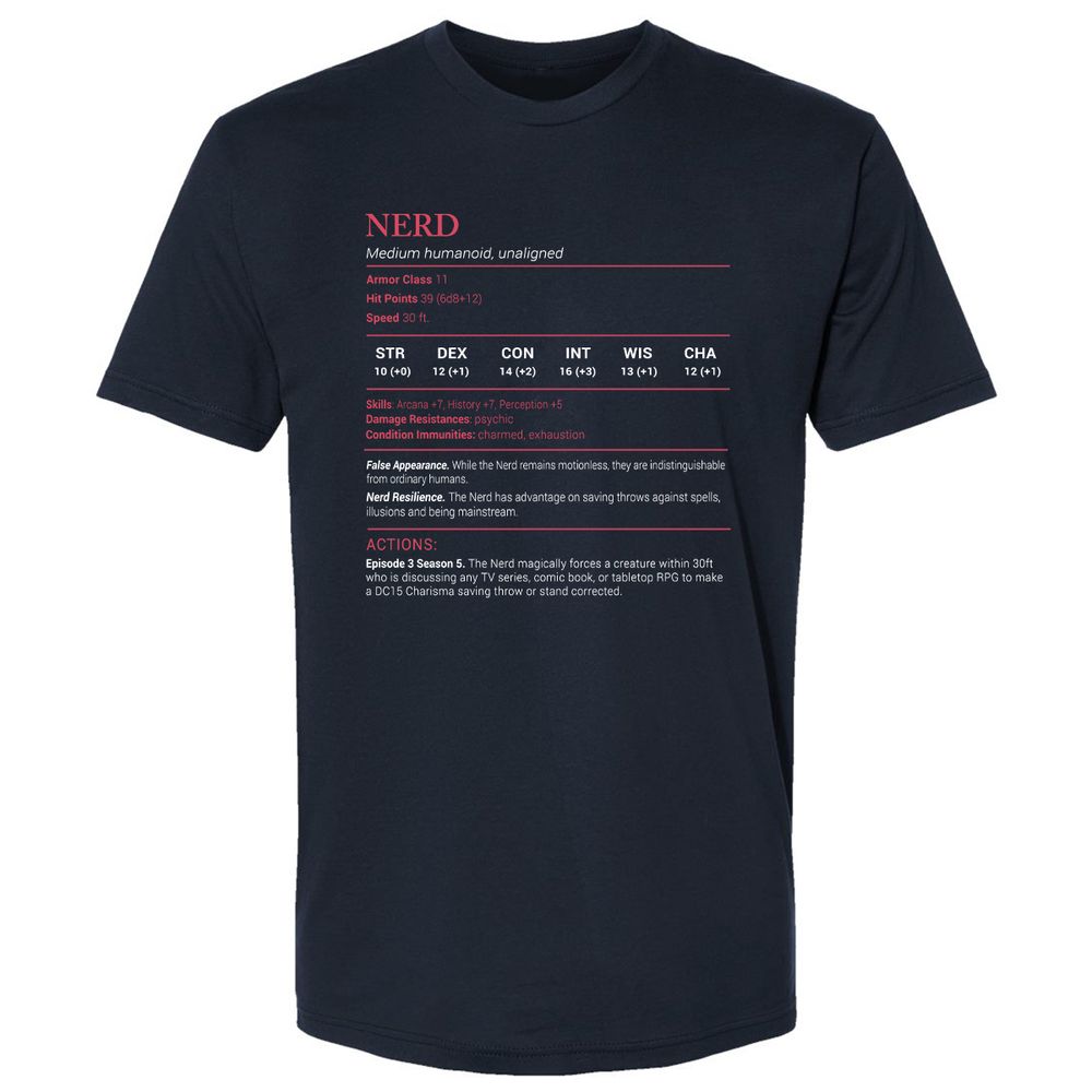 Nerd Stats Premium Unisex T-Shirt - Midnight Navy - 2
