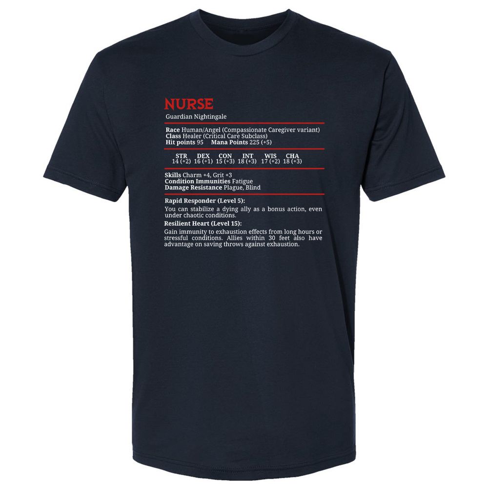 Nurse Stats Premium Unisex T-Shirt - Midnight Navy - 2