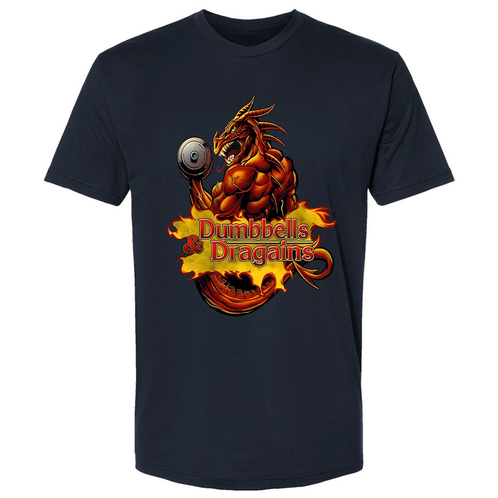 Dumbbells & Dragains Premium Unisex T-Shirt - Midnight Navy - 2