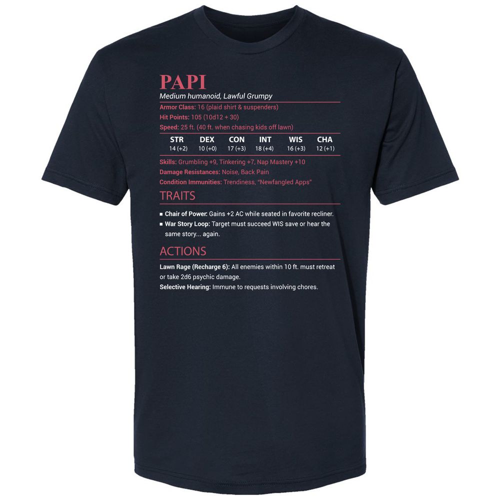 Papi Stats Premium Unisex T-Shirt - Midnight Navy - 2