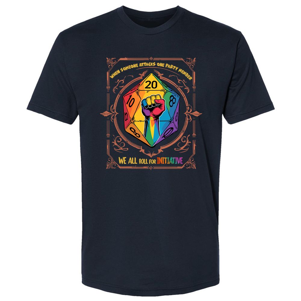 Roll For Initiative Premium Unisex T-Shirt - Midnight Navy - 2