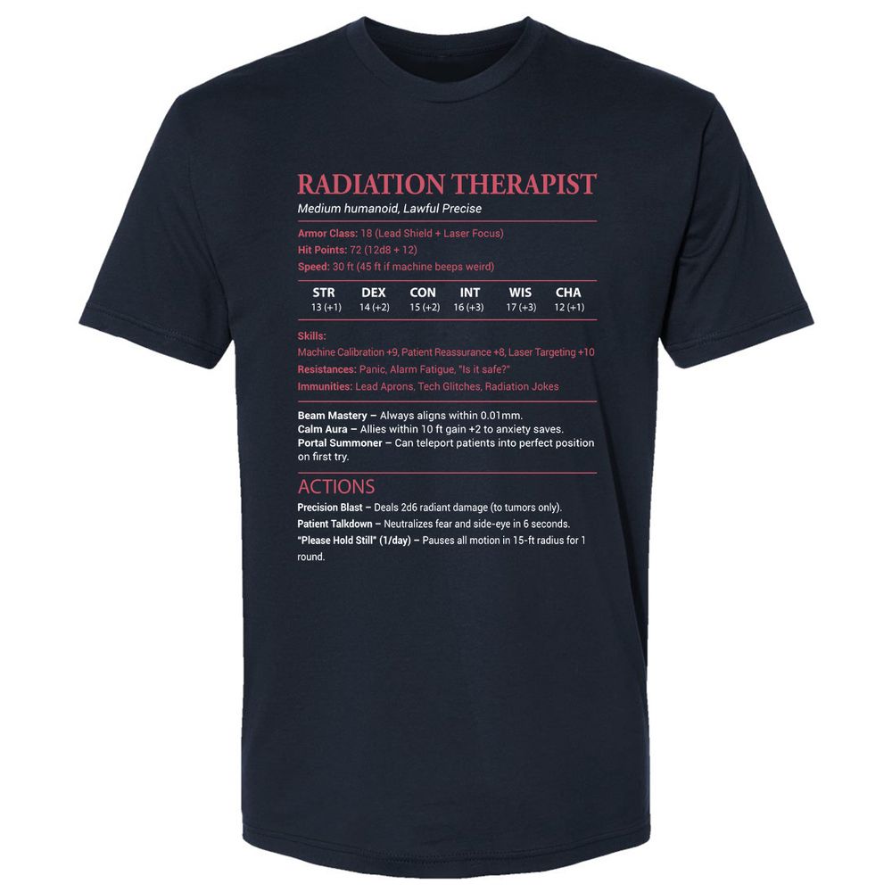 Radiation Therapist Premium Unisex T-Shirt - Midnight Navy - 2