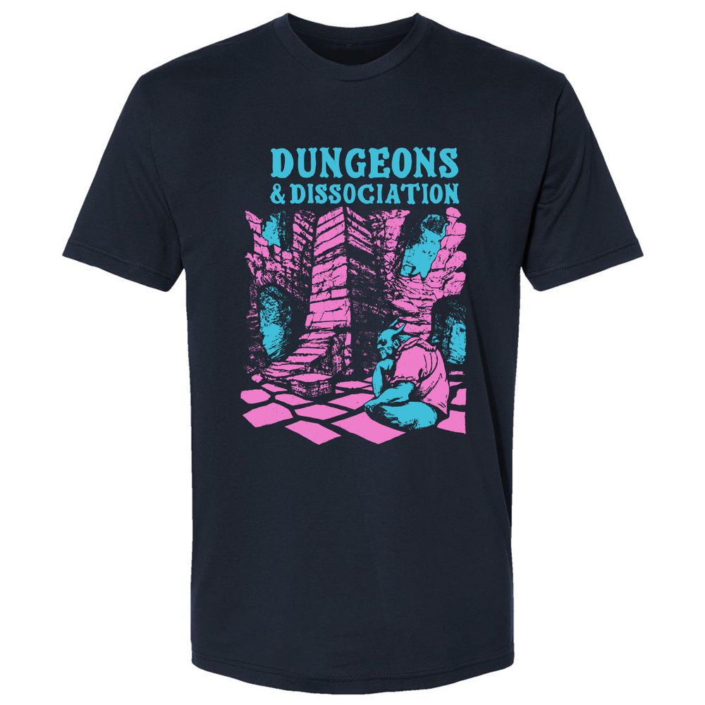 Dungeons And Dissociation Premium Unisex T-Shirt - Midnight Navy - 2