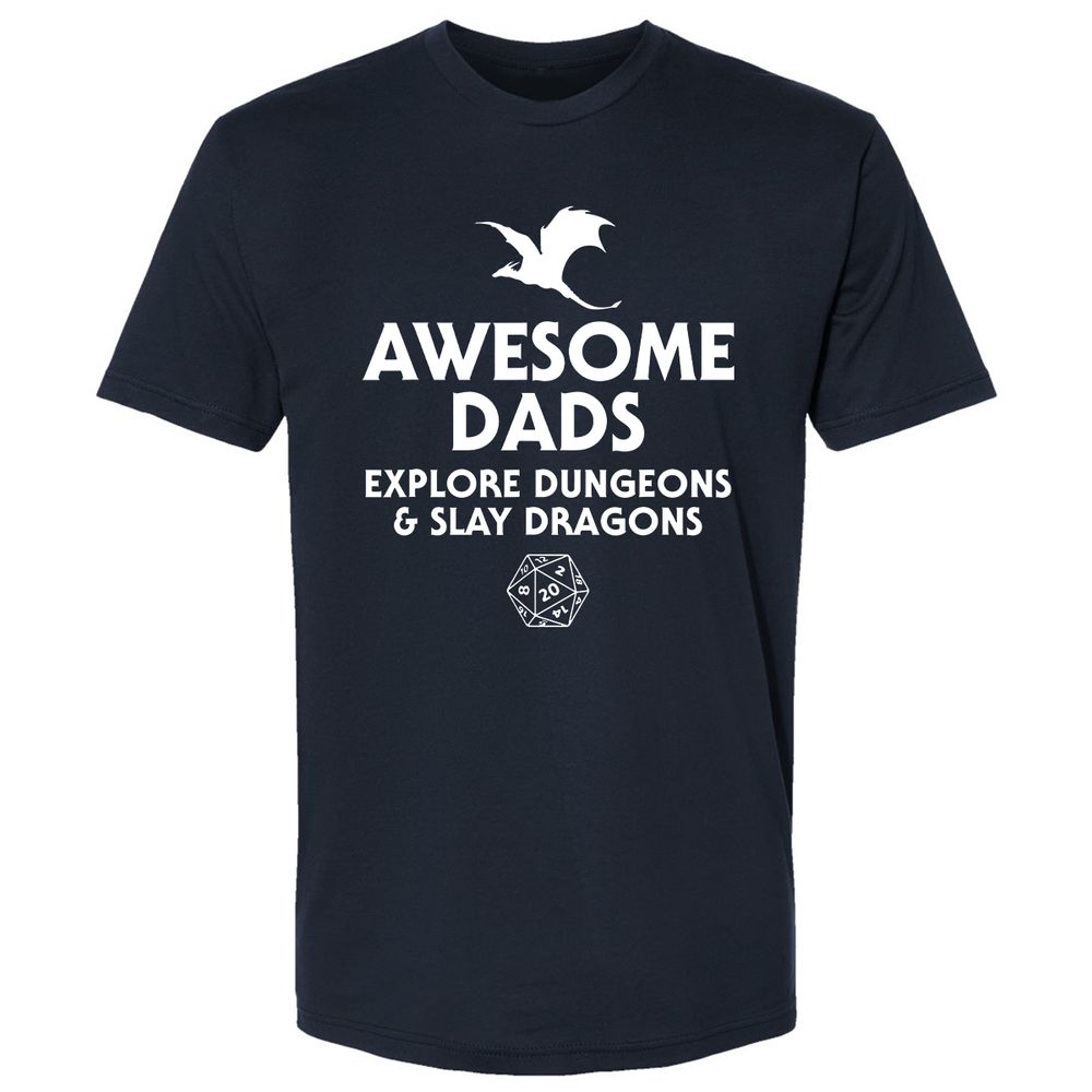 Awesome Dads Slay Dragons Premium Unisex T-Shirt - Midnight Navy - 2