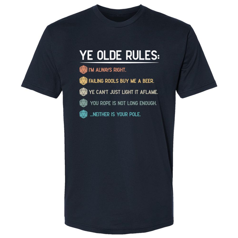 Dungeon Master Rules – Ye Olde RPG Premium Unisex T-Shirt - Midnight Navy - 2