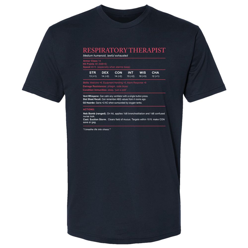 Respiratory Therapist Premium Unisex T-Shirt - Midnight Navy - 2