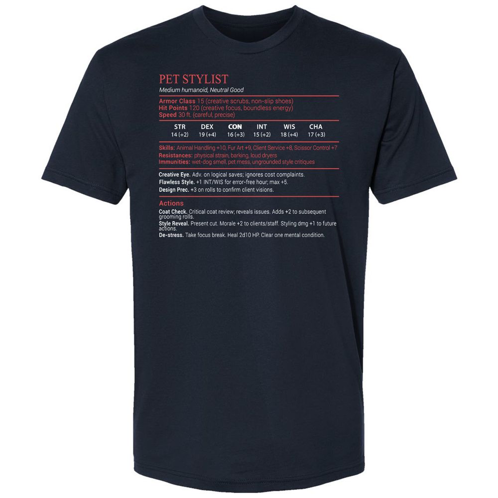 Pet Stylist Stats Block - Midnight Navy - 2