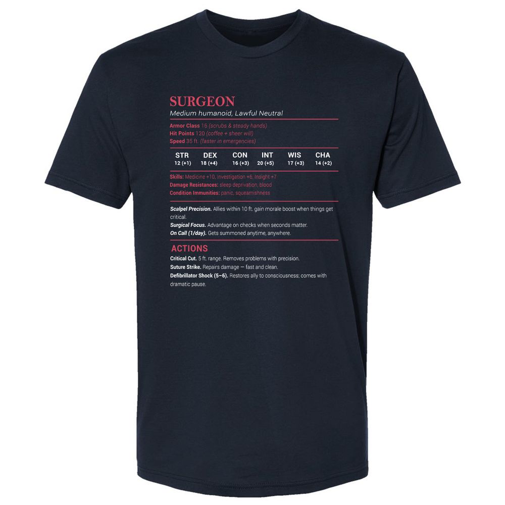 Surgeon Stats Premium Unisex T-Shirt - Midnight Navy - 2