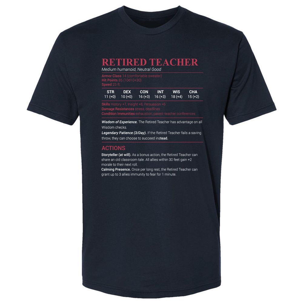 Retired Teacher Premium Unisex T-Shirt - Midnight Navy - 2