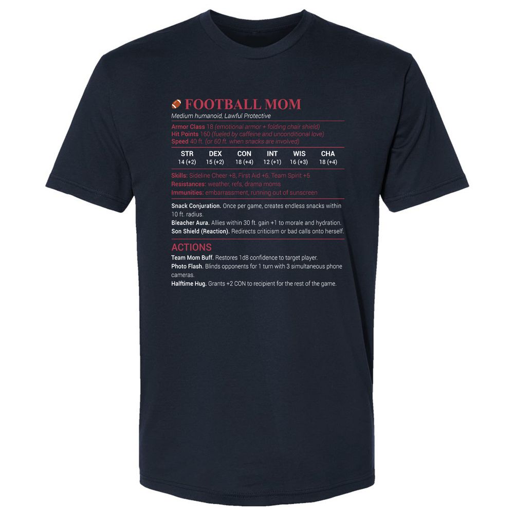 Football Mom Premium Unisex T-Shirt - Midnight Navy - 2