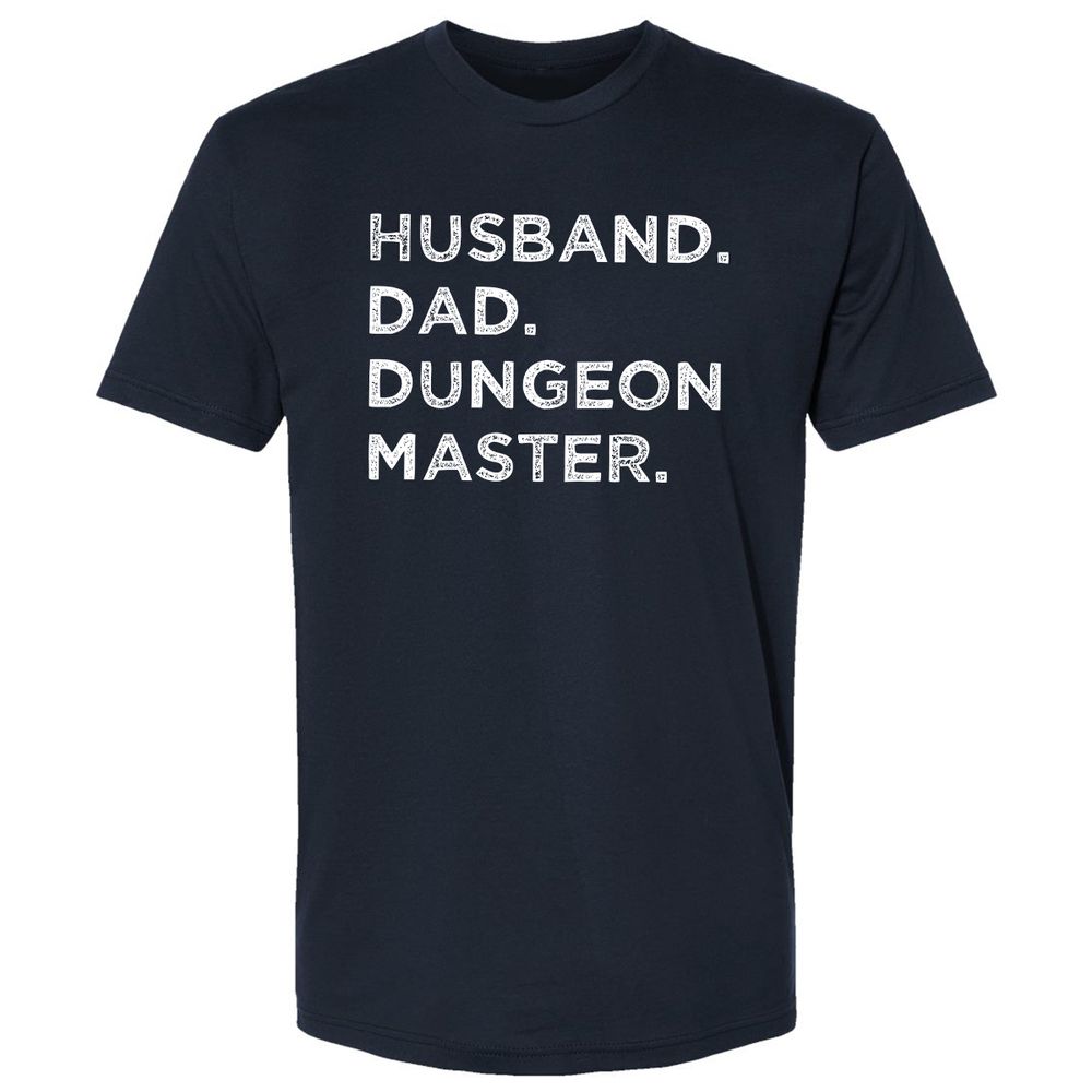 Husband Dad Dungeon Master Premium Unisex T-Shirt - Midnight Navy - 2