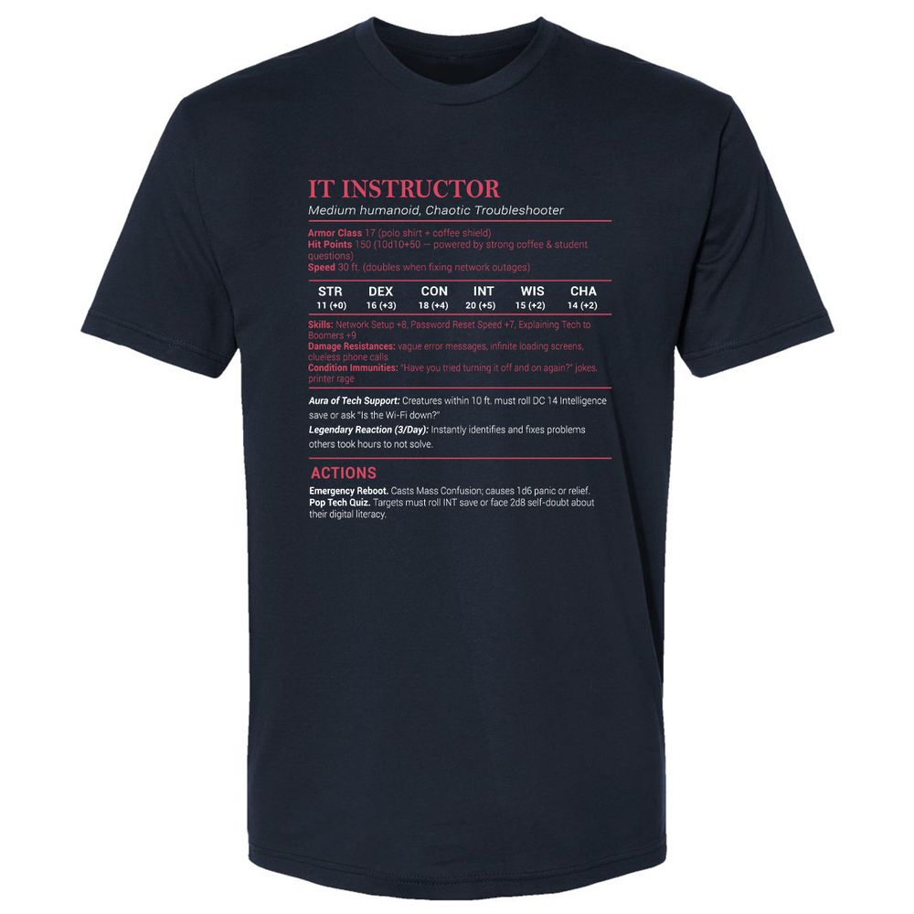 IT Instructor Premium Unisex T-Shirt - Midnight Navy - 2