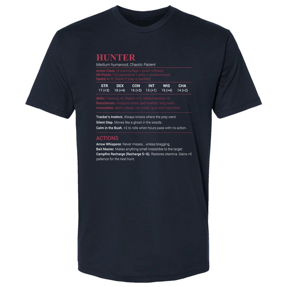 Hunter Stats Premium Unisex T-Shirt - Midnight Navy - 2