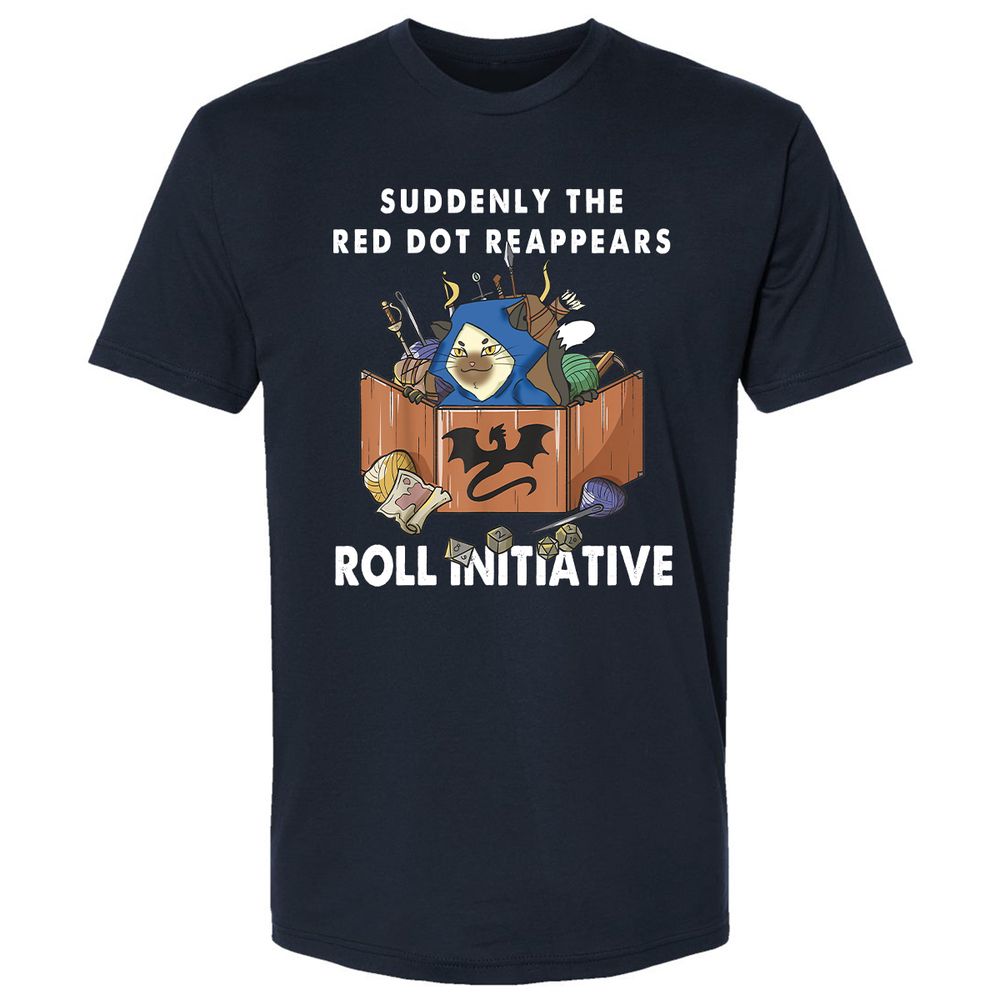 Suddenly The Red Dot Reappears Roll Initiative Premium Unisex T-Shirt - Midnight Navy - 2
