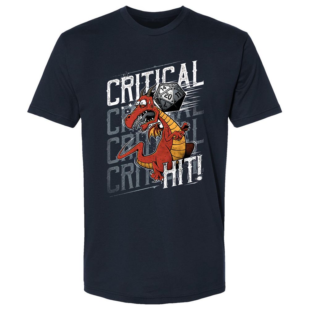Funny Dragon Critical Hit Premium Unisex T-Shirt - Midnight Navy - 2