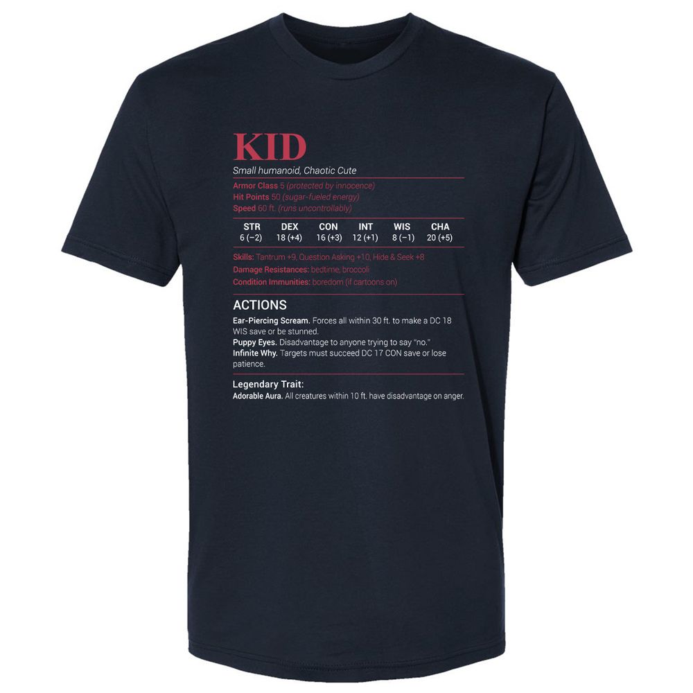 Kid Stats Premium Unisex T-Shirt - Midnight Navy - 2