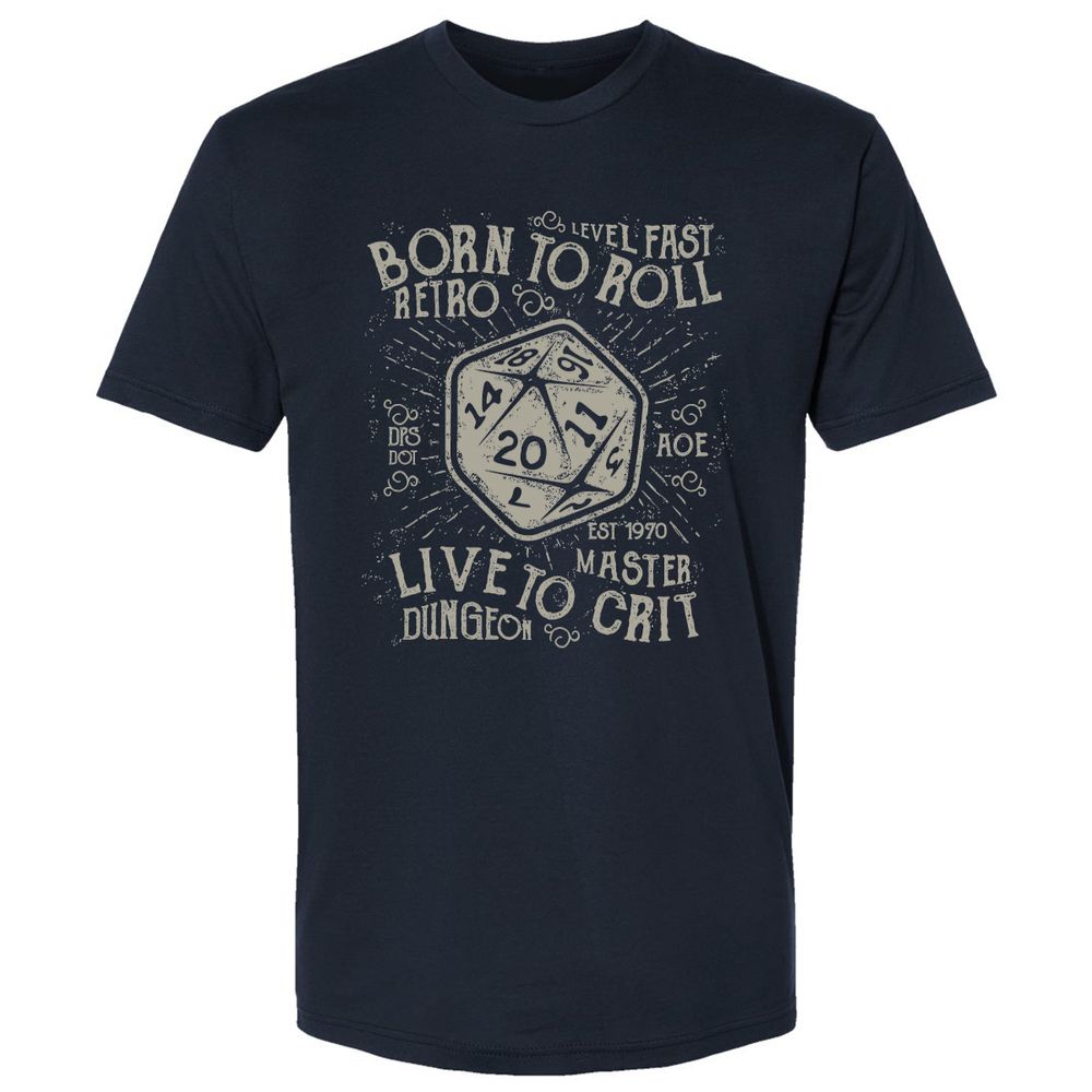 Born To Roll Live To Crit Premium Unisex T-Shirt - Midnight Navy - 2